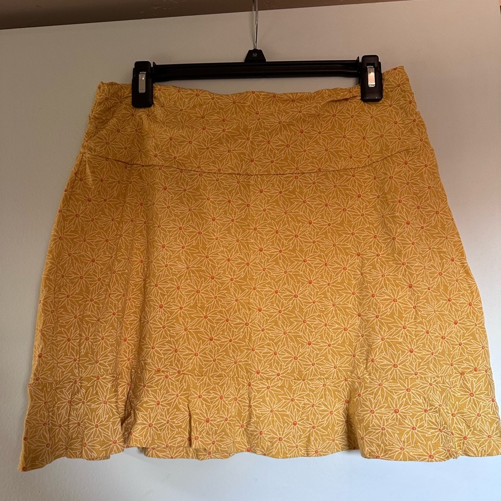 Toad&Co Yellow Geometric Skater Skirt